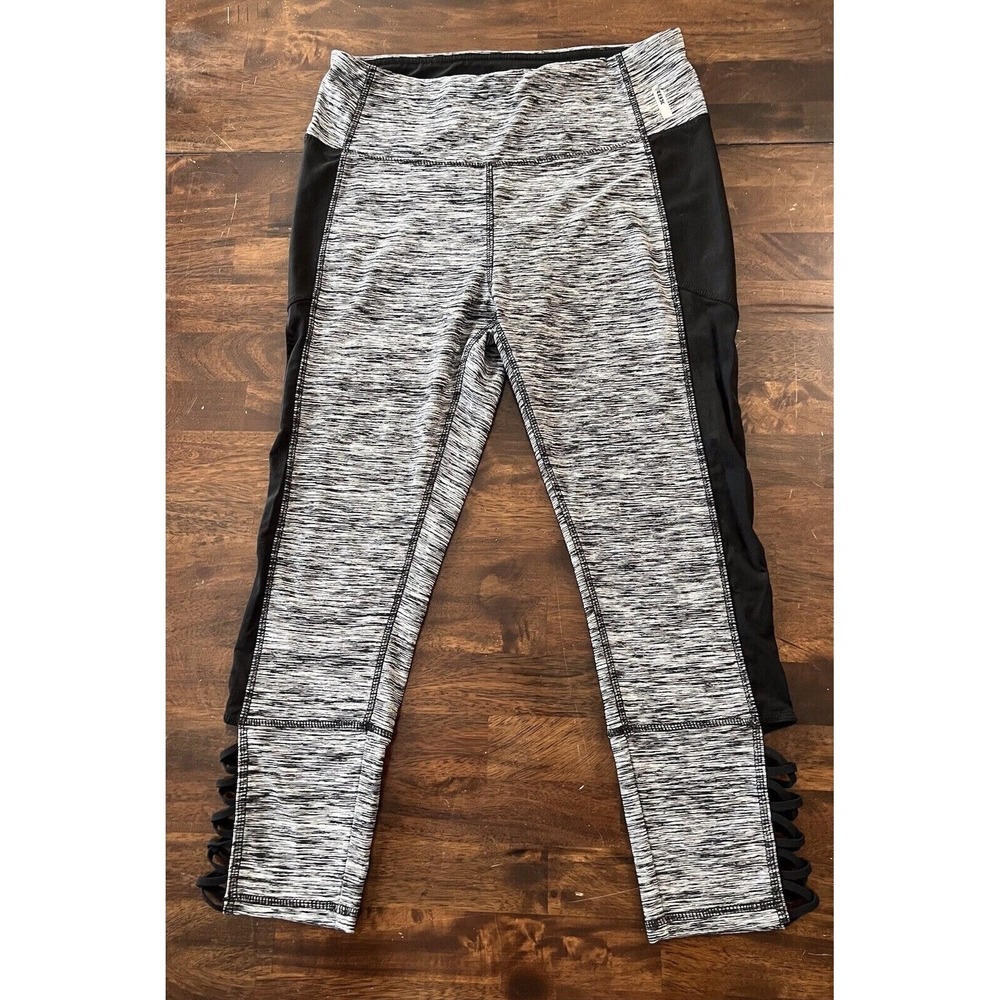 RBX Active Leggings Space Dye Black Trim Athletic Workout Medium